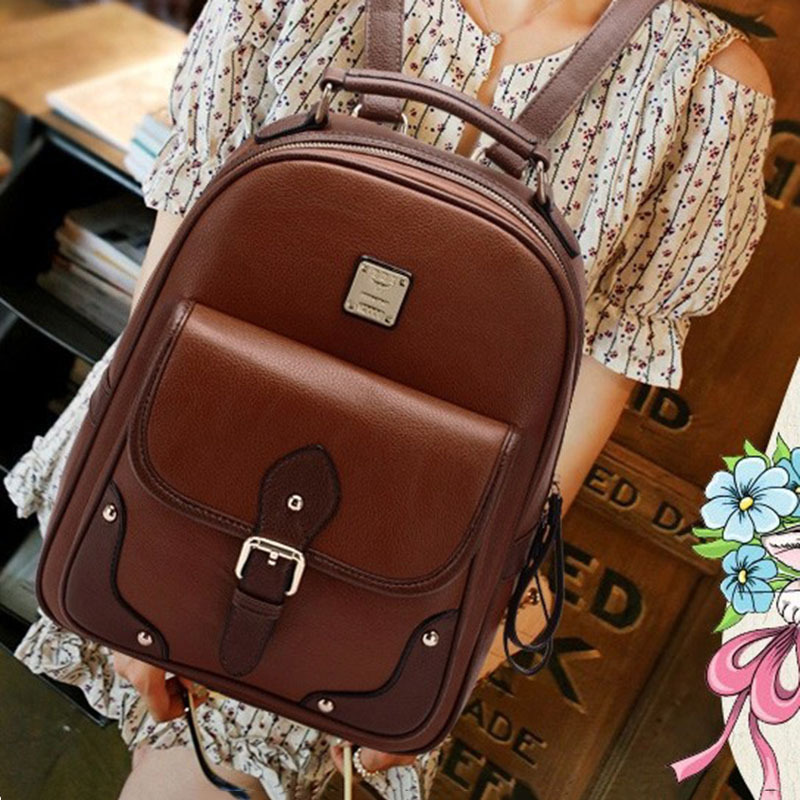 Neue Hohe Qualität Marke Patchwork Damen Rucksäcke Mochila Damen Pu Leder Rucksack Reisetasche Schultasche