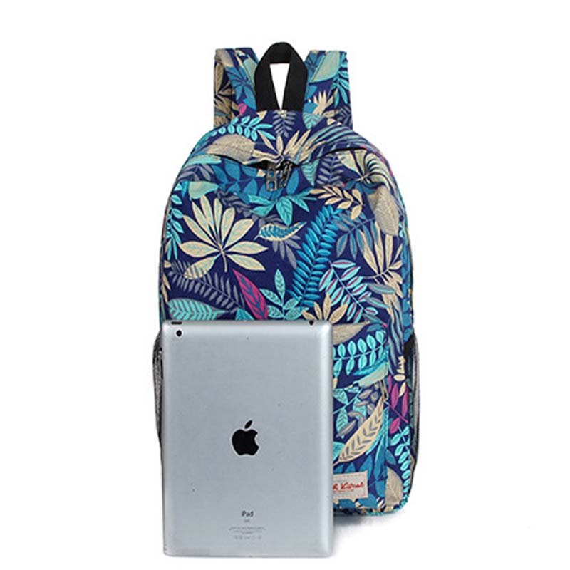 Damen Rucksäcke druck verlässt Rucksack mochila Rucksack fashion leinwand Taschen retro casual Schultasche