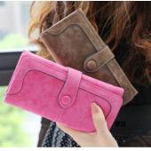 1 stück Heißer Damen Dame Mode carteira feminina Retro Matte nähen Brieftasche Langen Kartenhalter