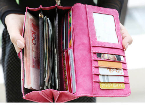 1 stück Heißer Damen Dame Mode carteira feminina Retro Matte nähen Brieftasche Langen Kartenhalter