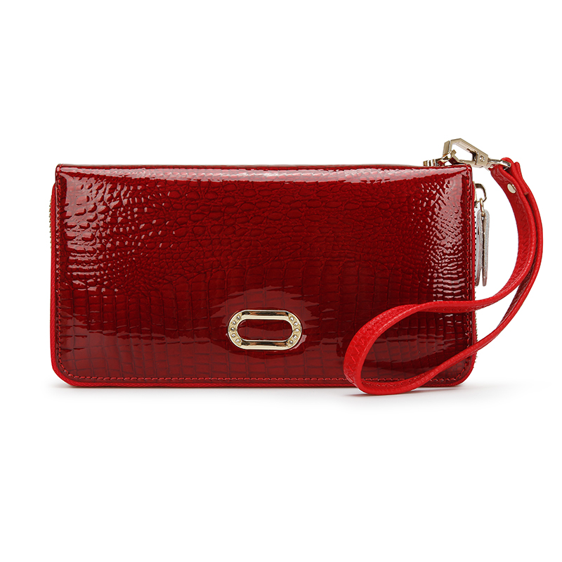 Echtes Leder Brieftasche RindsLeder Damen Brieftaschen Kupplung Langen Design Geldbörse Taschen Handtasche Mode