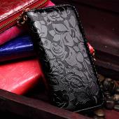 neue Mode Damen Geldbörsen Pu Leder Rote Brieftasche Reißverschluss Kupplung Geldbörse MS floral