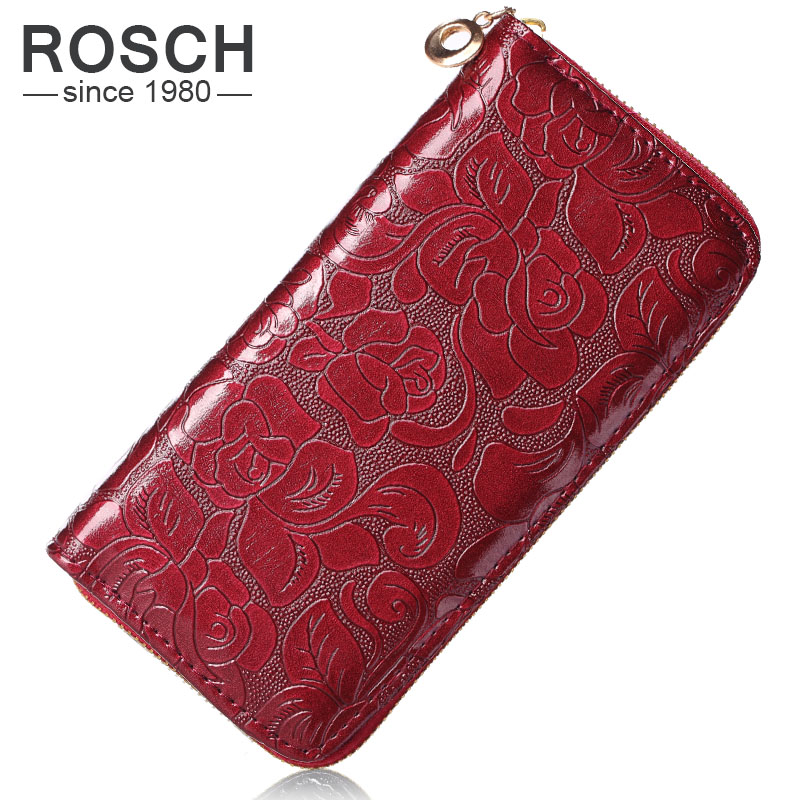 neue Mode Damen Geldbörsen Pu Leder Rote Brieftasche Reißverschluss Kupplung Geldbörse MS floral