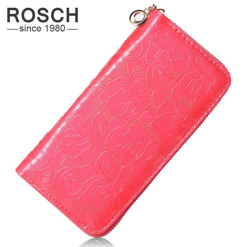 neue Mode Damen Geldbörsen Pu Leder Rote Brieftasche Reißverschluss Kupplung Geldbörse MS floral