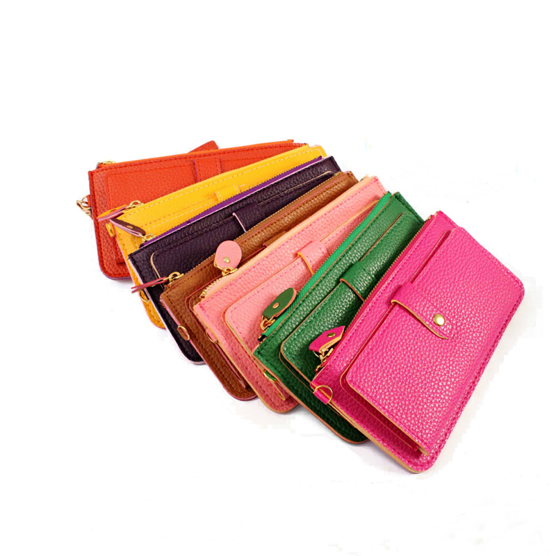 2 Art Günstige Pu Leder Brieftasche Carteira Feminina Lychee Relief Lange Damen Brieftaschen Kupplung Geldböse