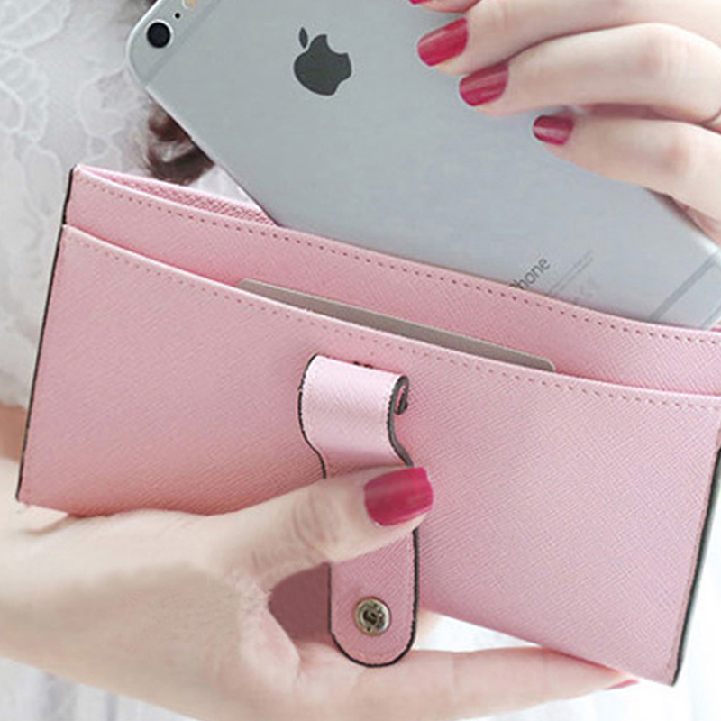 2 Art Günstige Pu Leder Brieftasche Carteira Feminina Lychee Relief Lange Damen Brieftaschen Kupplung Geldböse