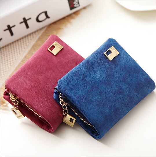 1 X Neue Mode Damen Lady Matte Pu Leder Reißverschluss Hasp kurze Kupplung Brieftasche Geldbörsen ID Kartenhalter