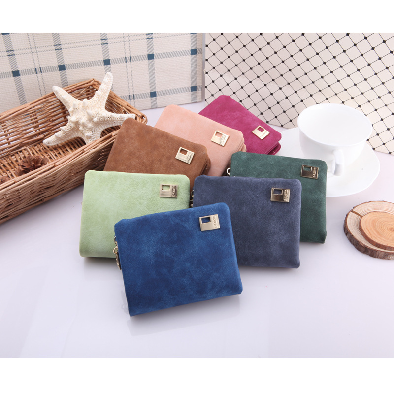 1 X Neue Mode Damen Lady Matte Pu Leder Reißverschluss Hasp kurze Kupplung Brieftasche Geldbörsen ID Kartenhalter