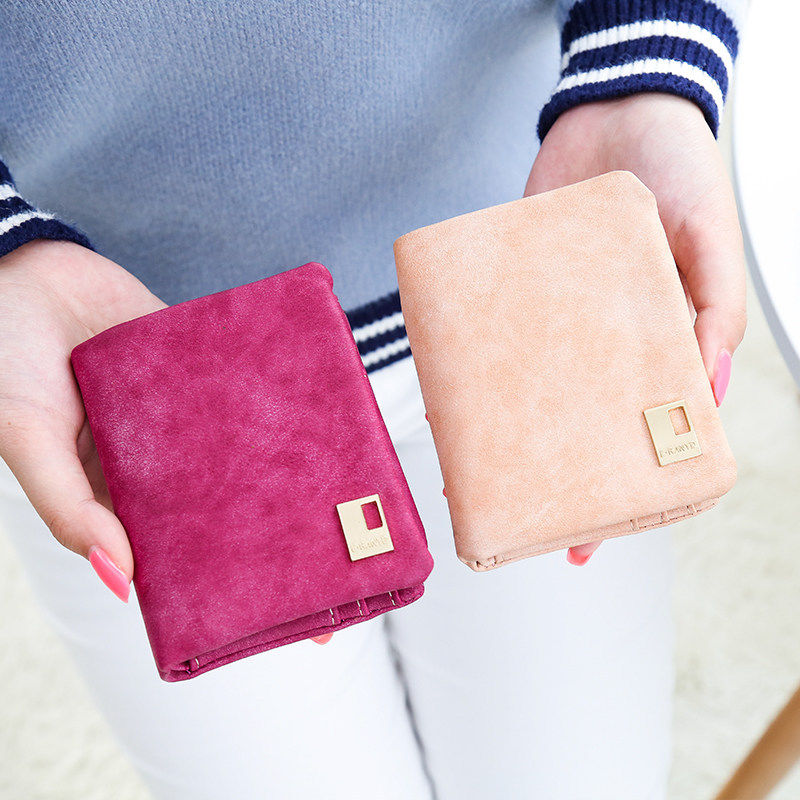 1 X Neue Mode Damen Lady Matte Pu Leder Reißverschluss Hasp kurze Kupplung Brieftasche Geldbörsen ID Kartenhalter