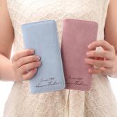 Bunte Damen Kupplung Mode Pu Leder 2 Fach Brieftaschen Weibliche lange Brieftasche Frische Geldbörsen Dame Karte