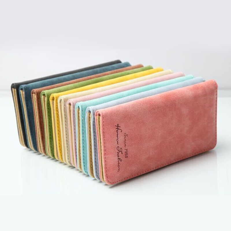 neue Vintage Lange Brieftasche Kartenhalter Beutel Geschenk Matte Leder Damen Geldbörsen Carteira