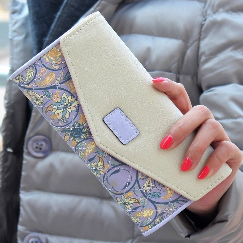 Mode Blume Damen Brieftasche 5 Farben Blume Langen Mappen Neue Populäre Tragbare Geldbörse Brieftasche Delica