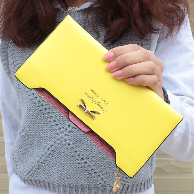 10 Farbe Mode PU Damen Brieftasche Multifunktionale Reißverschluss Lange Brieftasche Vintage Damen Kupplung