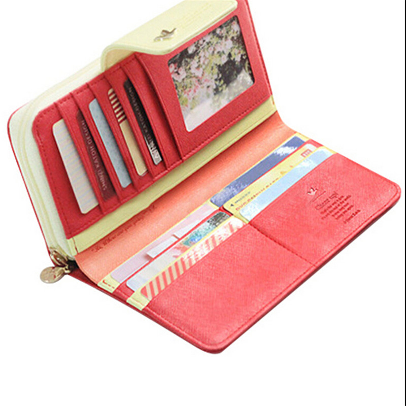 Damen Wallet Taste Leder Faux Kupplung Klassische Nette Lady Handtasche Lange Handtasche Hohe Qualität Candy Farbe