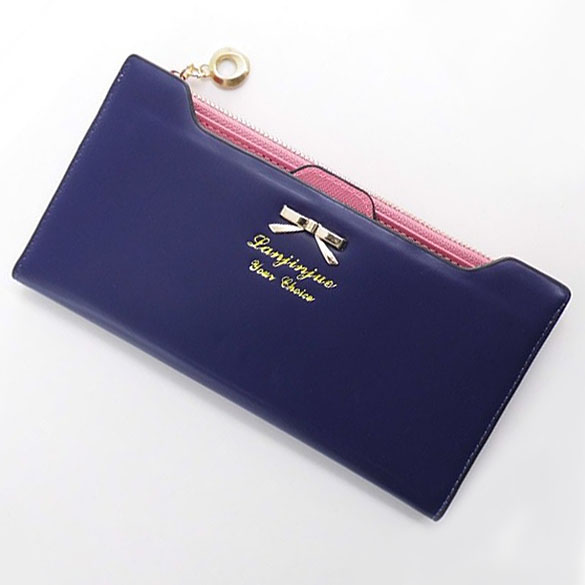 neue Reizende Dame Lange Geldbörse Leder Geldbörse Damen Reißverschluss Thin Kartenhalter Tasche Geldbörsen