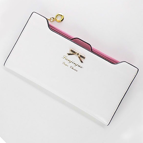 neue Reizende Dame Lange Geldbörse Leder Geldbörse Damen Reißverschluss Thin Kartenhalter Tasche Geldbörsen