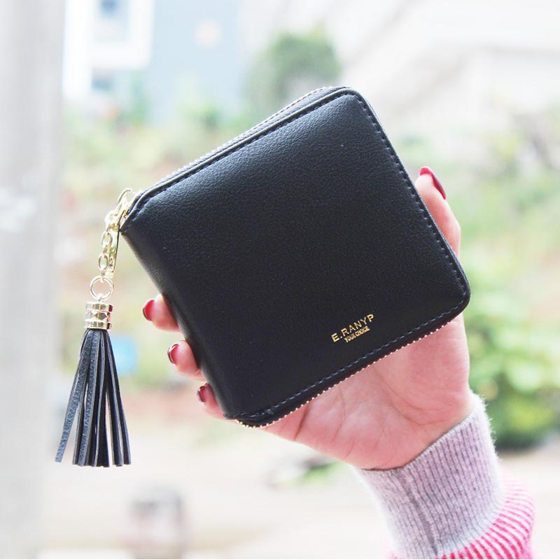 Fashion Damen mappen Pu Leder Quaste Weiblichen Brieftasche Damen Bronzing Erfasst Neue Marke Kartenhalter