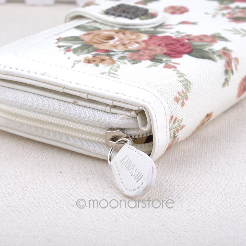 Fashion designer Damen ladies rose blume leinwand PU Haspe Geldbörse Kupplung kupplungen bag Taschen Brieftasche