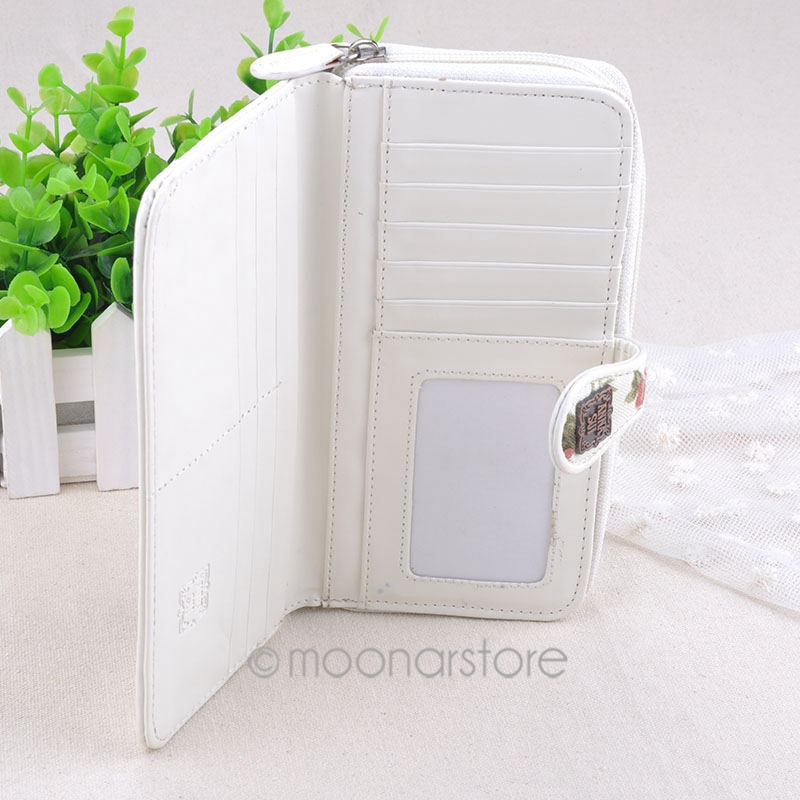 Fashion designer Damen ladies rose blume leinwand PU Haspe Geldbörse Kupplung kupplungen bag Taschen Brieftasche