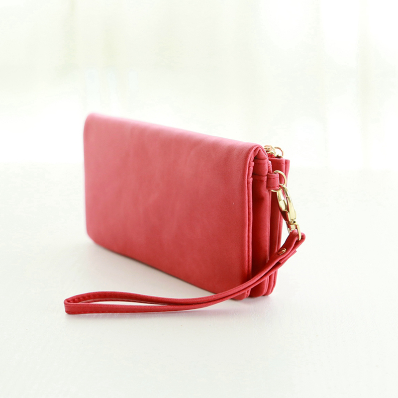 Mode Damen Geldbörsen matt polieren Leder Brieftasche doppel Reißverschluss Tag kupplung Geldbörse