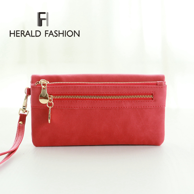 Mode Damen Geldbörsen matt polieren Leder Brieftasche doppel Reißverschluss Tag kupplung Geldbörse