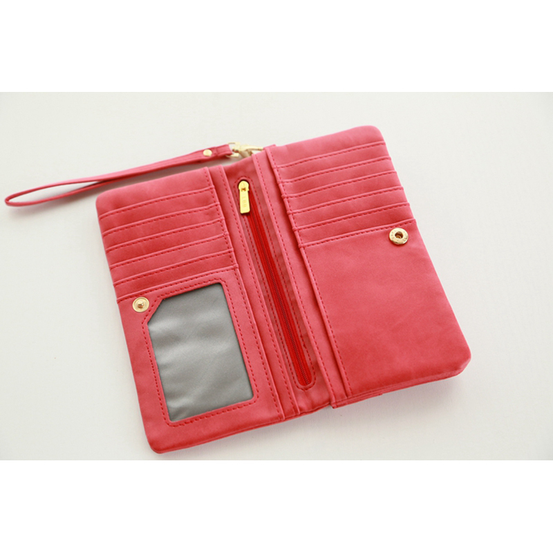 Mode Damen Geldbörsen matt polieren Leder Brieftasche doppel Reißverschluss Tag kupplung Geldbörse