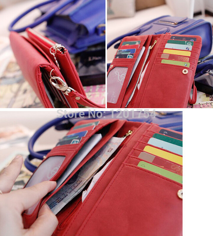 Mode Damen Geldbörsen Dull polnischen Leder Brieftasche Doppel Reißverschluss Tag Kupplungs Geldbeutel