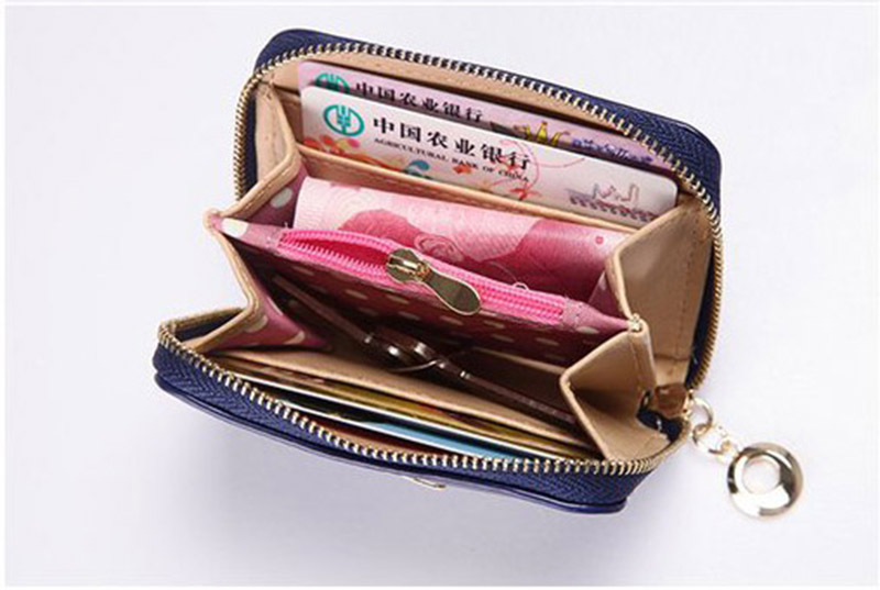 Korea Mode Neue ankunft hohe qualität faux Leder Damenmappen karten position kurzen Reißverschluss