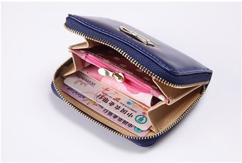 Korea Mode Neue ankunft hohe qualität faux Leder Damenmappen karten position kurzen Reißverschluss