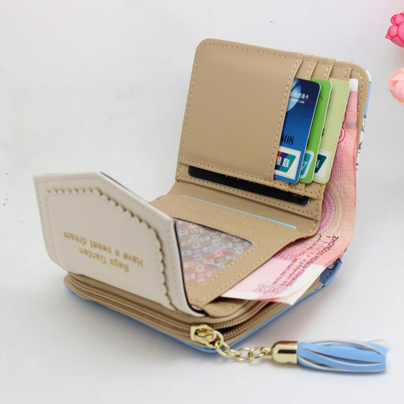 Ausgezeichnete Qualität Damen Geldbörse Leder Weinlese Damen Bifold Geldbeutel kartenhalter Bifold Weibliche