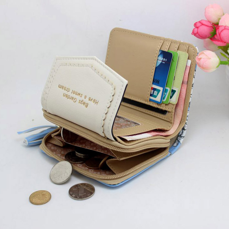 Ausgezeichnete Qualität Damen Geldbörse Leder Weinlese Damen Bifold Geldbeutel kartenhalter Bifold Weibliche