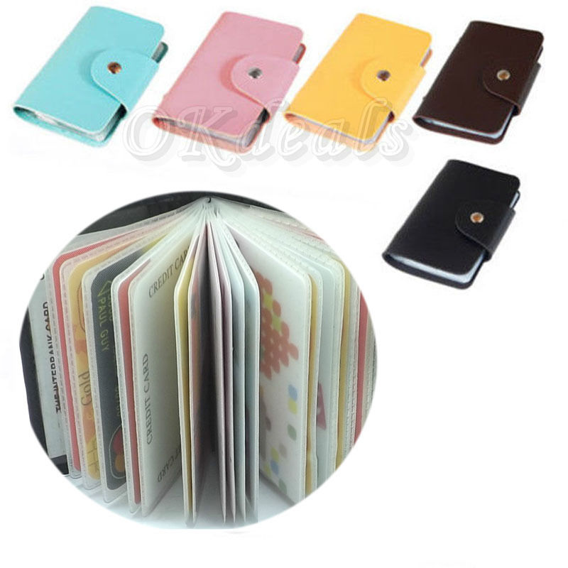 Mode Schlanken Pu Leder Tasche Business ID Kreditkarteninhaber Geldbörse für 24 Karte Hohe Qualität