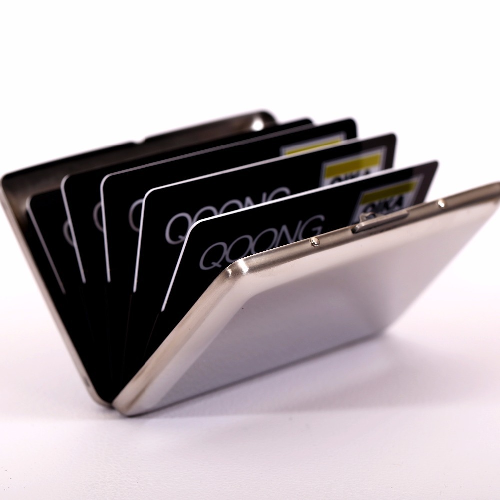 RFID Reise Karte Brieftasche Edelstahl Herren Damen Wasserdicht Business ID Kreditkarteninhaber Metallkarten
