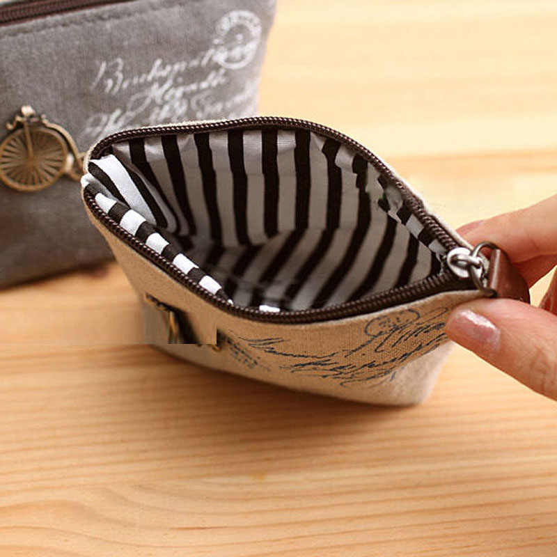 Damen Günstigste Leinwand Klassische Retro Kleine änderung Geldbörse Wenig Schlüssel Auto Tasche