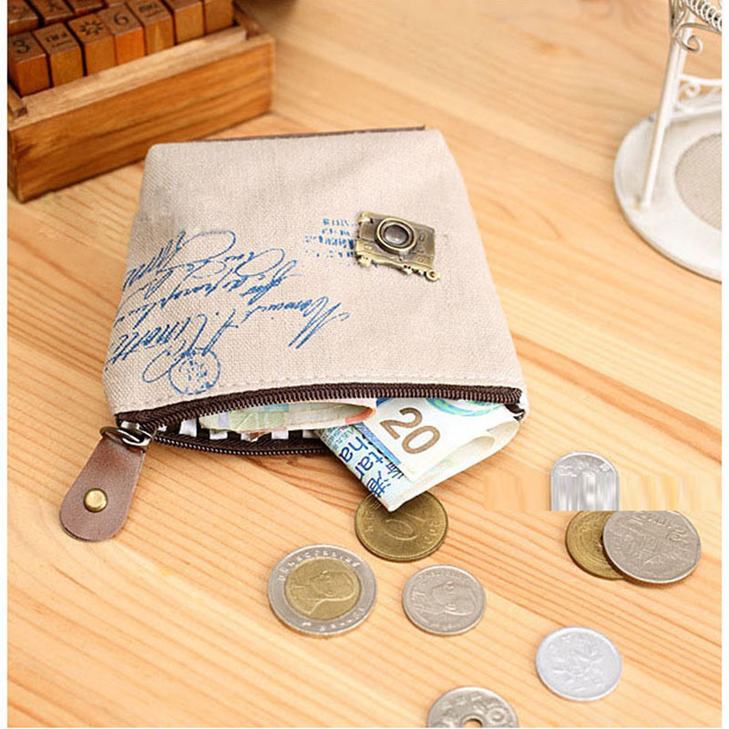 Damen Günstigste Leinwand Klassische Retro Kleine änderung Geldbörse Wenig Schlüssel Auto Tasche
