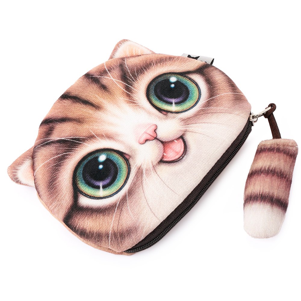 Unisex Nette Tier Cartoon 3D Katze Hund Gesicht Tasche münze ändern Geldbörse Geldbörse