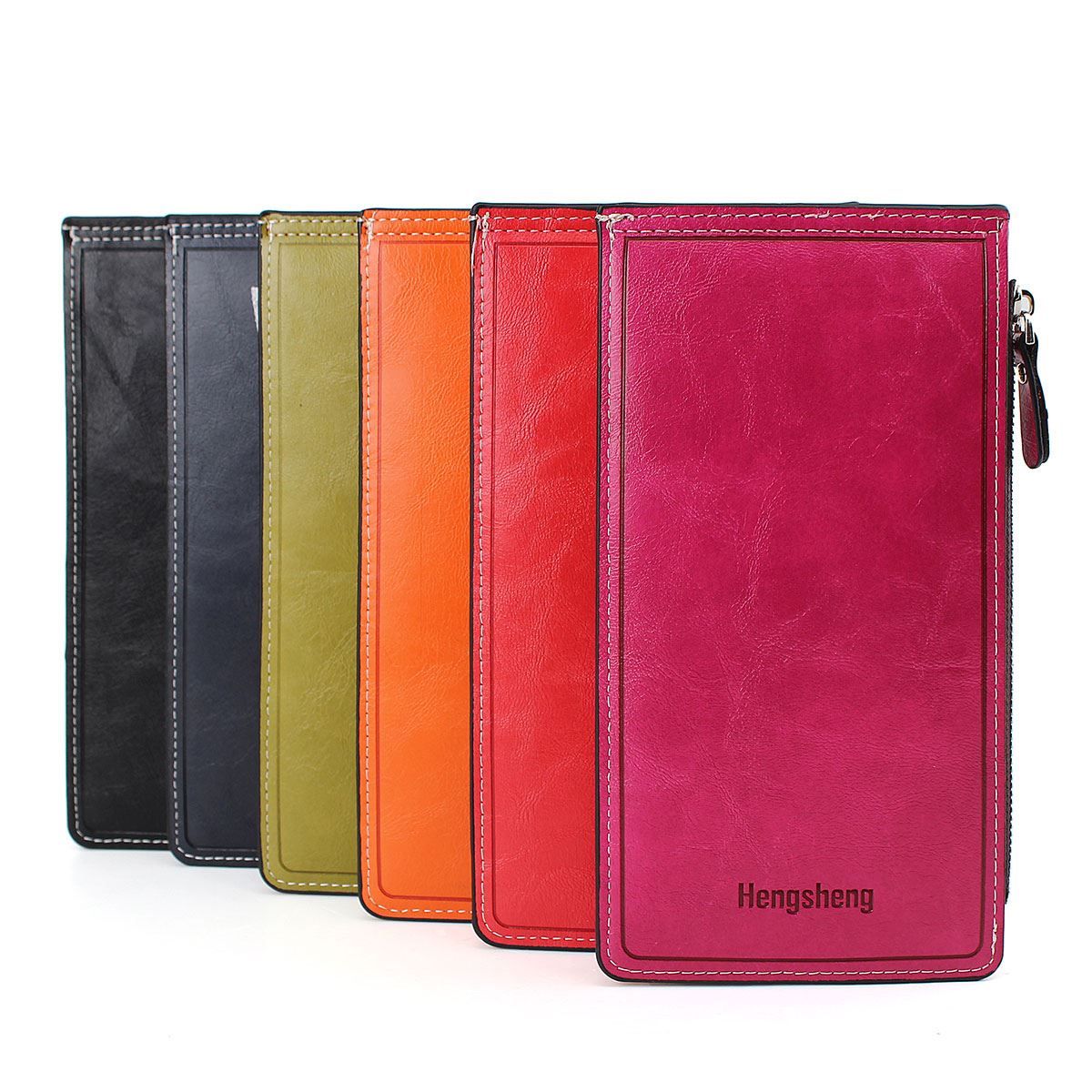 Heiße Damen Mehrere Karten Halter Pu Leder Geldbörsen Ultra dünne Reißverschluss Haspe Kupplung