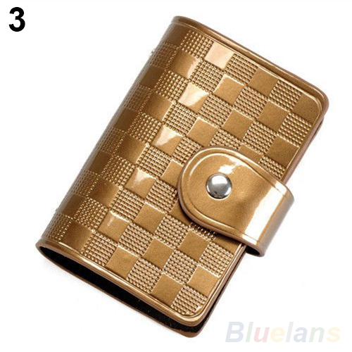 Damen Dame LackLeder Identifikation kreditkarte Inhaber Tasche Brieftasche