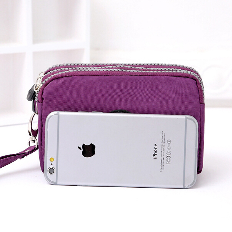 Neue Mode tragbare gewaschen Denim Make up Tasche Geldbörse Mini Tasche mit drei Reißverschluss Damen