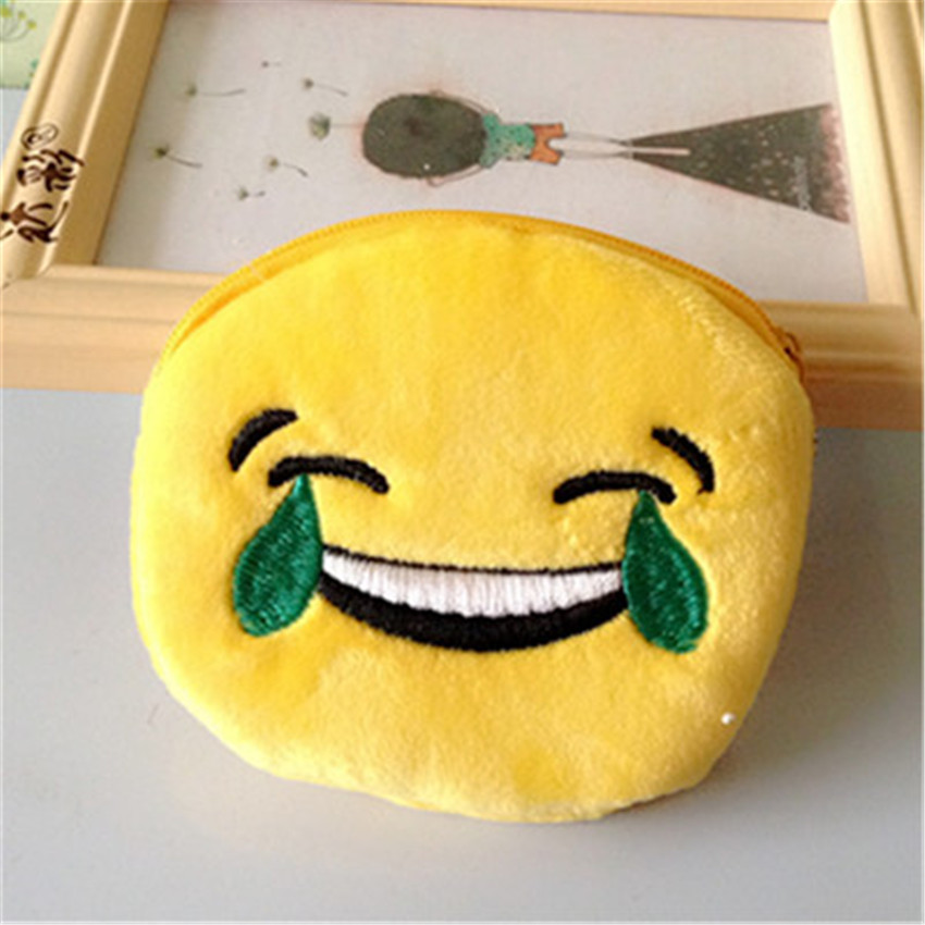 Nette Mini ändern Geldbörsen Lächeln Gesicht Damen Plüsch Geldbörse Tasche Dame Geldbörse