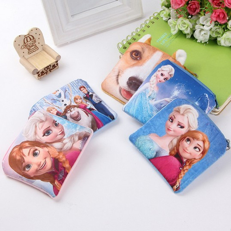 Damen Taschen Plüsch Prinzessin Elsa Anna Mädchen Geldbörse Kinder Brieftasche Kartenhalter Tasche Kinde