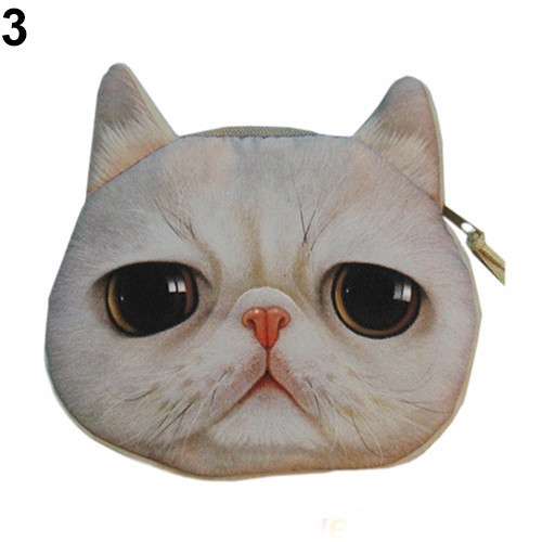 Neuheit Mädchen  Brand New Fashion Cartoon Nette Katzen gesichts Reißverschluss Kasten Münzen Geldbeutel