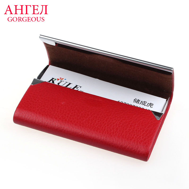 Luruxy Leder Business Kreditkarte Name ID Kartenhalter Brieftasche Kreditkarteninhaber Leder Tasche Passdecke Karte