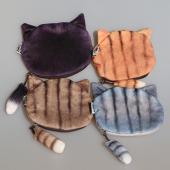 Neue Nette Katzen gesichts Reißverschluss Kasten münzenGeldbeutel mappen Geldbörse weiblichen Brieftasche