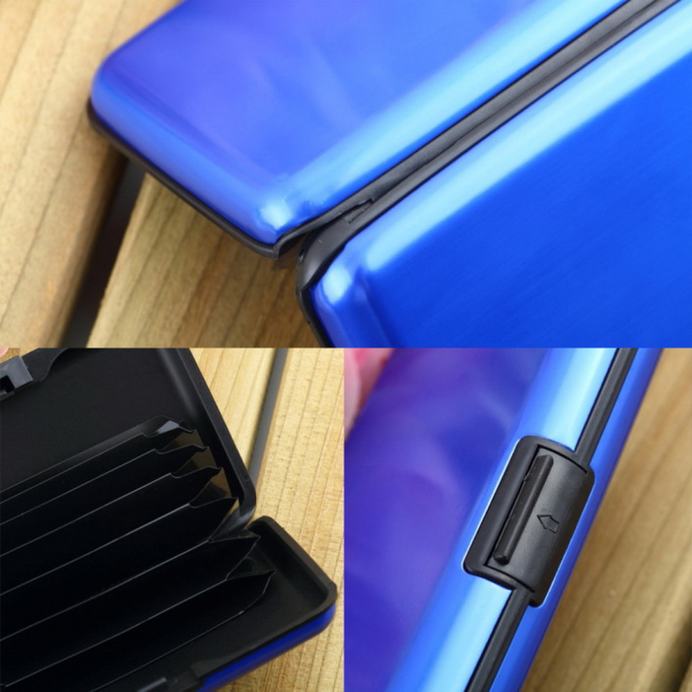 Wasserdicht business ID Kreditkarteninhaber Geldbörse Tasche Aluminium Metall Shiny Side Anti RFID Scan Abdeck