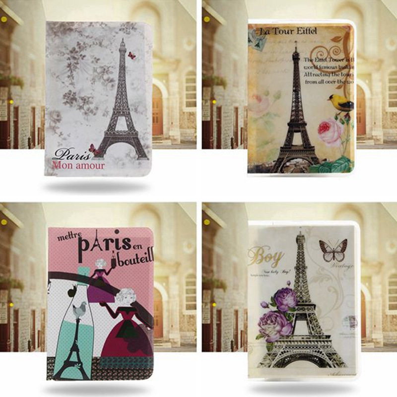 neuen Reisepass deckel 13 Arten karte id inhaber 9.5x13.5cm pvc dokumentenmappe Reisepass Paket Großhandel Eiffel