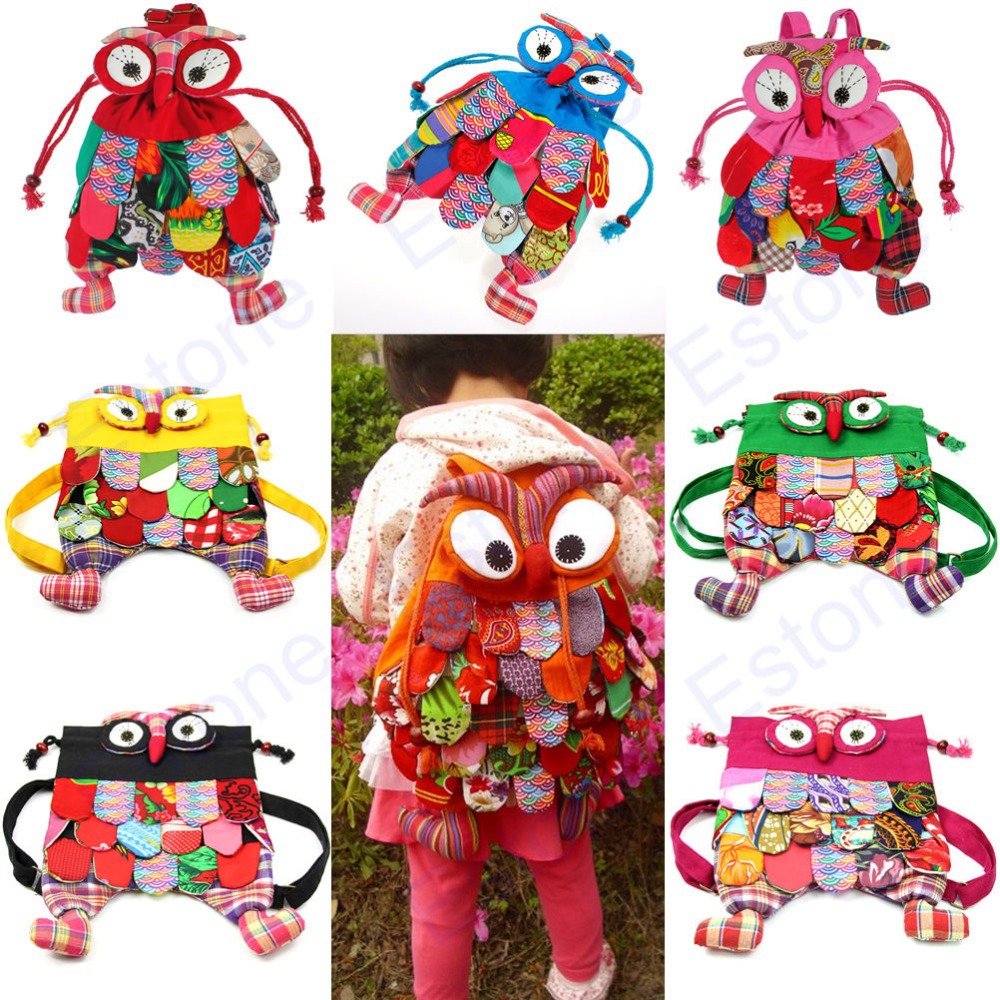 Freies verschiffen Kind kind eule Ethnische Bunte Stich Rucksack Schulbuchtasche Preschool