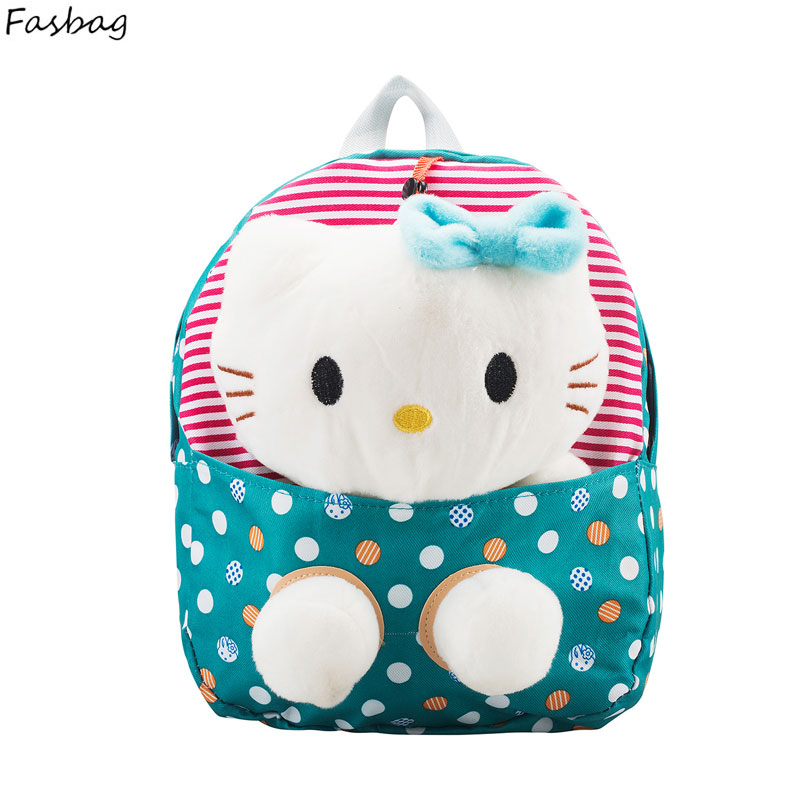 Neue Nylon Nette Dot Hallo Kitty Rucksäcke Geschenk für Kinder plüsch Cartoon Schultasche für Kind