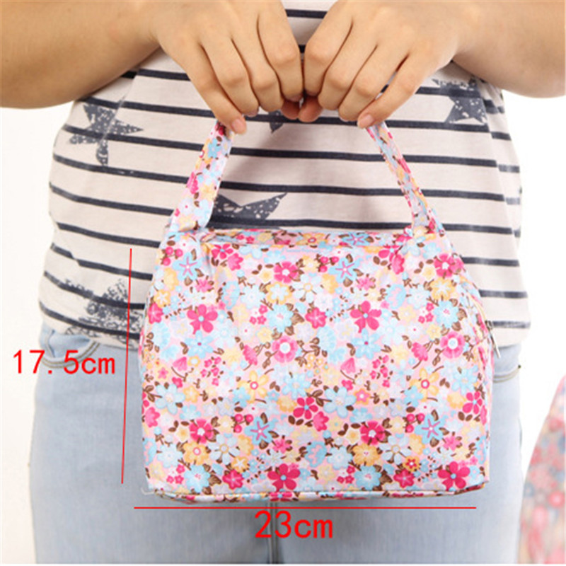 neue Lunchpaket Beutel Aufbewahrungsbox Blumen Isolierten Bento Kühler Picknick Tote Hochwertigen