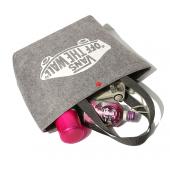 Casual Fühlte Einkaufstüten Grau Farbe mit Buchstaben Muster Damen Handtaschen Schultertasche